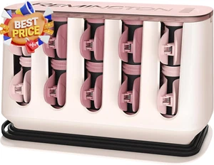 Proluxe H9100 Heated Hair Rollers, Optiheat Technology, 25mm & 32mm, Pink/Black - Picture 1 of 12