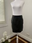 100% Black Leather Skirt - Forever New Size 8 