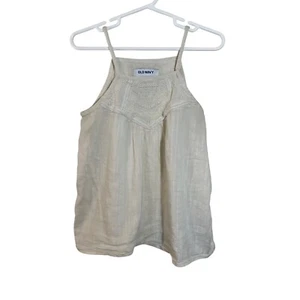 Old Navy Girls Ivory Off White Embroidered Tank Top Size Small 6-7 Boho Neutral - Picture 1 of 4