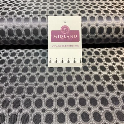 Space Grey Geometric Italian Fancy viscose acetate lining Fabric M1866-4 - Image 1 of 4