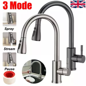 360° Kitchen Sink Mixer Taps Pull Out Spout Spray Single Lever Modern Mono Tap - Picture 1 of 21