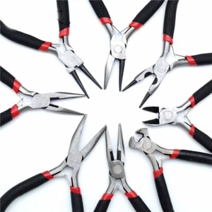 Stainless Steel Needle Nose Pliers Jewelry Makings Hand Tool Black 12.5cm 1Pcs - Picture 1 of 22