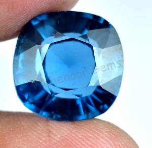 Cojín de topacio azul natural LONDRES 14,30 quilates piedras preciosas sueltas CERTIFICADAS - Imagen 1 de 6