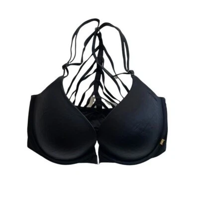 Victorias Secret Very Sexy Lightly Lined Plunge Bra 32DDD Caged Racerback Black - Image 1 of 4