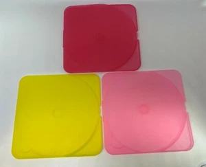 15 SQUARE SHELL TRIMPAK CD DVD POLY CASES, MIX COLOR-PINK,YELLOW, STRAWBERRY - Picture 1 of 4