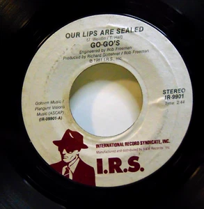 Go-Go's – Our Lips Are Sealed - 1981 I.R.S. Records New Wave 7" 45 Single Record - Picture 1 of 5