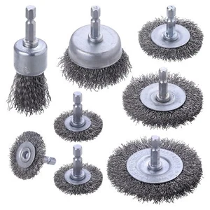 Steel Wire Brush for Drill 8 Pcs Wire Wheel Brush Cup Set Wire Wheel for Dril... - Picture 1 of 6