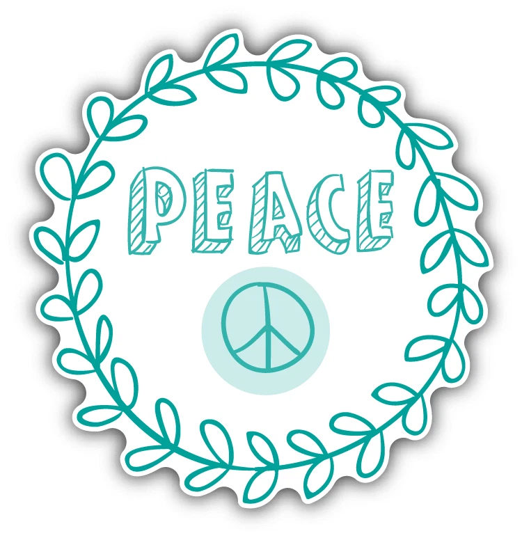 Peace Wedding Love Pure Vintage Car Bumper Sticker Decal 5" x 5" - Image 1 of 1