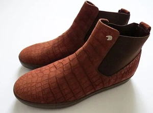 STEFANO RICCI Nubuck Crocodile Leather Eagle Logo Ankle Boots 11 US 44 EU 10 UK - Picture 1 of 14