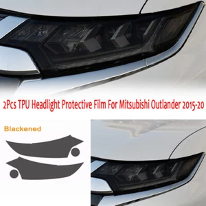 Smoke TPU Headlight Protective Precut Sticker Cover For Mitsubishi Outlander 15- - Picture 1 of 11