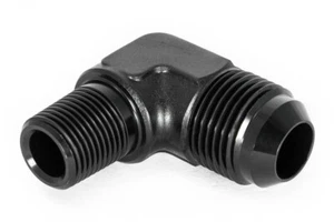 Gewindeadapter 3/8" NPT zu Dash 10 90° / -10 AN / JIC 10 Schwarz 7/8 - 14UNF - Picture 1 of 3