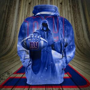 New York Giants Men's Horror Halloween Hoodies Pullover Sweatshirts Spooky Tops