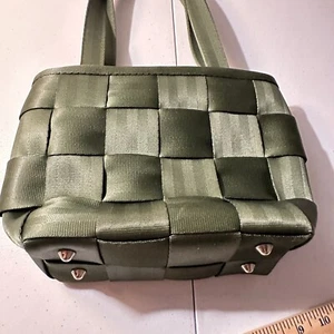 The Original Seatbelt Bag Womens Purse Woven Olive Green 8" x 7.5" Bottom - Picture 1 of 9