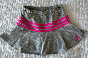 Adidas Girls 6/6X Skort Tennis Athletic Shorts Skirt Gray Pink EUC - Picture 1 of 8