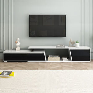 Wood Extendable TV Stand Modern  Entertainment Center for Up to 100 Inch TV
