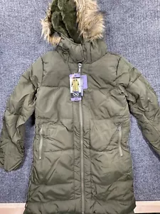 Be Boundless Coat Women’s XS Green Faux Fur Hooded Quilted Puffer Jacket New - Picture 1 of 14