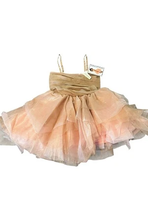 Vestido Oh La La Couture Talla 6X/7 Desnudo y Rosa NUEVO Hecho con Cristales de Swarovski Foto 1 de 4