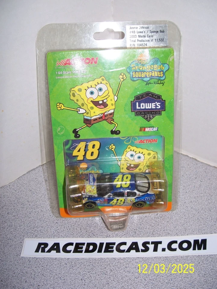 #48 JIMMIE JOHNSON  "LOWES SPONGE BOB"  1/64  2003 ACTION - Image 1 of 1