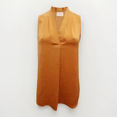 Фиолетовый + Claire синий без рукавов Майка M легкий Flowy оранжевый атлас - Изображение 1 из 4