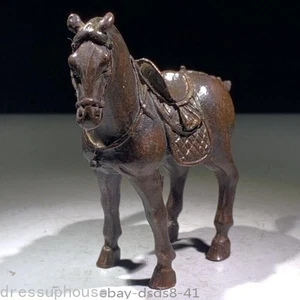 Chinesisches Kupfer Pferd Tisch Home Ornament Statue Tee Haustier Sammlung Glück Glück - Bild 1 von 8