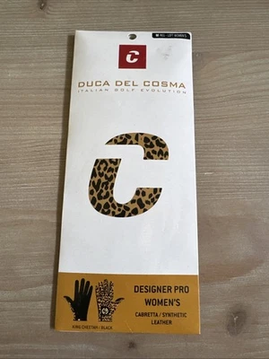 Guante de golf Duca Del Cosma para mujer mano izquierda mediano. King Cheetah Black Foto 1 de 3