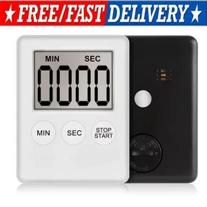 Large LCD Digital Kitchen Cooking Timer Count-Down Up Clock Loud Alarm Magnetic - Picture 1 of 15