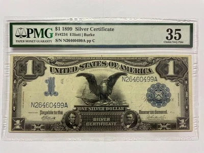 1899 $1 SILVER CERTIFICATE, PMG VF35  ELLIOTT BURKE N26460499A    - Image 1 of 4