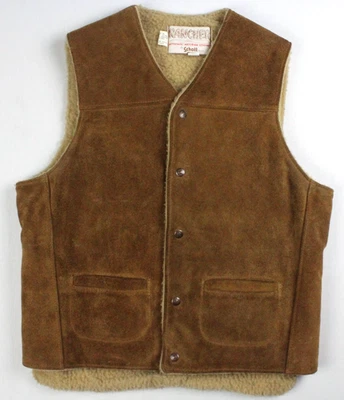 Vintage Schott Rancher Suede Leather Sherpa Lined Western Vest Size Medium - Image 1 of 4