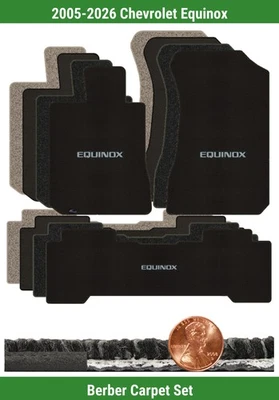 Conjunto de tapete berbere personalizado para Chevrolet Equinox 05-26 com logotipo (3 peças) #CD8 - Imagem 1 de 4
