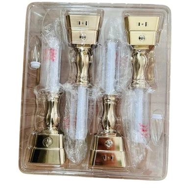 Juego de 4 luces de Belén doradas con sensor LED velas de ventana pesada temporizador amanecer anochecer Foto 1 de 4