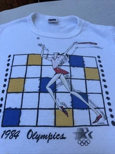 Vintage 1984 Levi’s USA Olympic T‑Shirt Women's Tennis Retro 80s Sz L - Picture 1 of 10