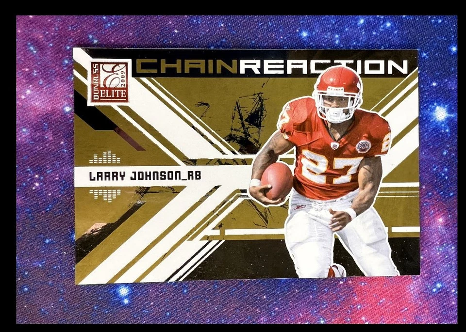 2009 DONRUSS ELITE CHAIN REACTION GOLD LARRY JOHNSON 425/899 KANSAS CITY CHIEFS - Image 1 of 2