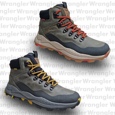 Mens Ankle Waterproof Boots Wrangler Walking Winter Grip Hiking D Ring Camping - Image 1 of 3