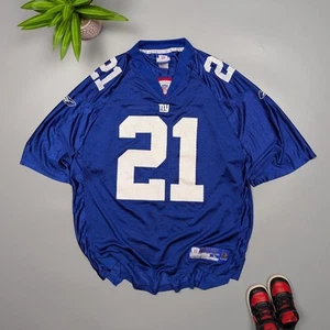 🏈New York Giants NFL Tiki Barber #21 Blue Football Jersey Size L Vintage Reebok - Picture 1 of 16