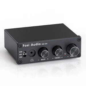 Fosi Audio Q4 DAC Amp COAX/OPT D/A Converter Stereo Receiver Headphone Amplifier - Picture 1 of 7
