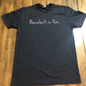 Next Level Womens M Black Tee Shirt Baseball is Fun Short Sleeve - Picture 1 of 8