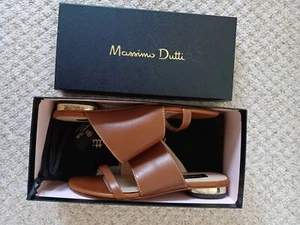 MASSIMO DUTTI Women's Leather Wide Strap Sandals UK 6 - Picture 1 of 24