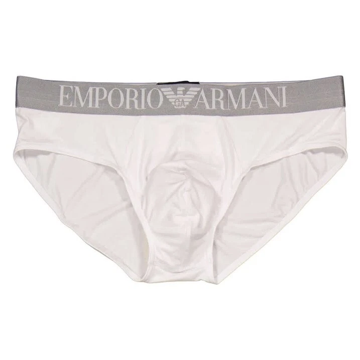 Emporio Armani Men's Essentials Stretch Cotton Brief White Size Medium