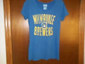 Milwaukee Brewers Dama Camiseta Azul Nueva con Etiquetas Pequeña o Mediana - Imagen 1 de 2