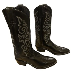 Justin Cowboystiefel Herren 7,5 EE Extra Weite Schwarz Leder Western - Bild 1 von 18