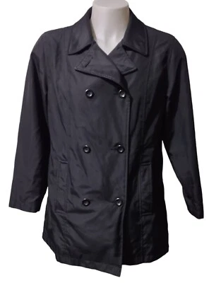 Abrigo Route 66 Pea Grande Para Mujer Doble Pecho Chaqueta Abotonada Negro Softshell Foto 1 de 4