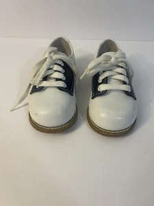 Willets Oxfords Chris Saddle Toddler White/Navy Blue Shoes Size 5 EE - Picture 1 of 7