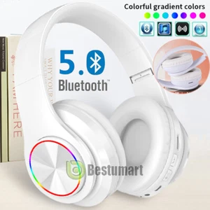 Colorful LED Wireless Gaming Headset Earphone Microphone Headphone Bluetooth 5.0 - Picture 1 of 18