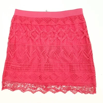 Minifalda de encaje a ganchillo AEO American Eagle Outfitters rosa coral talla 2 Foto 1 de 4