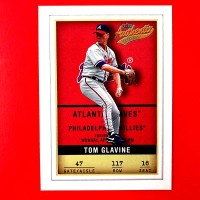 Tom Glavine 2002 Fleer Authentix Card #117 MLB Atlanta Braves - Image 1 of 2