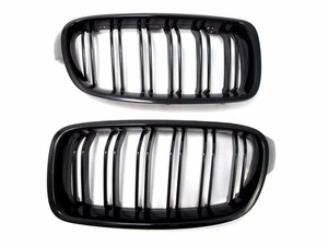 Gloss Black Front Kidney Grille Set for BMW F30 F31 3-Series M3-Look 2012up - Picture 1 of 1