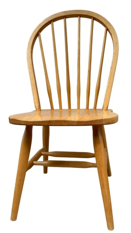 Windsor Spindle Bow Back Chair Vintage Mid Century Wood Cover