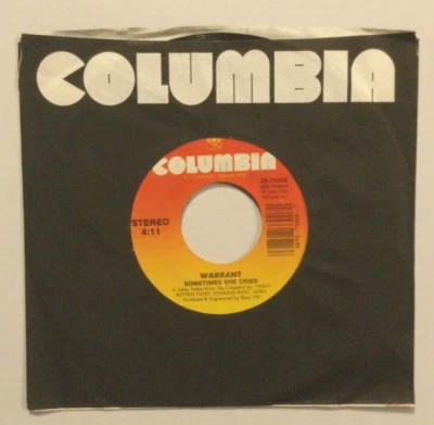 WARRANT - SOMETIMES SHE CRIES / 32 PENNIES - 1989 7" 45RPM MASTERED VINYL - Image 1 of 4
