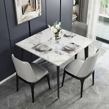 Italian Minimalist Table Luxury Dining Table 32" Anti Scratch Glossy Marble Top