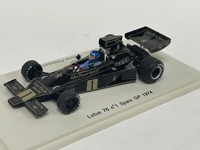 1/43 Spark F1 team Lotus 76 Spanish Grand Prix 1974 Ronnie Peterson JPS S1769 - Image 1 of 4